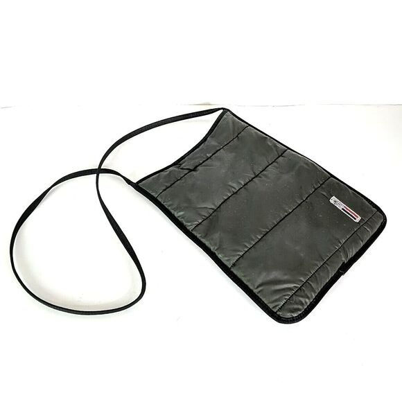 Moncler Quilted Nylon Crossbody Bag 12 x 9 in Black Charcoal Travel Unisex - Picture 1 of 8